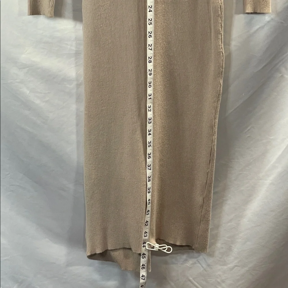 Chic Long Sleeve Beige Knit Dress - Picture 8 of 13